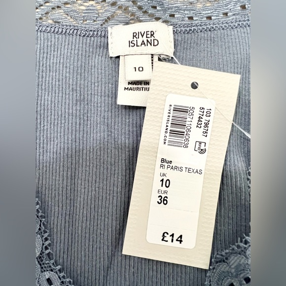 NWT River Island Lace Trim V-Neck Top - Picture 4 of 4